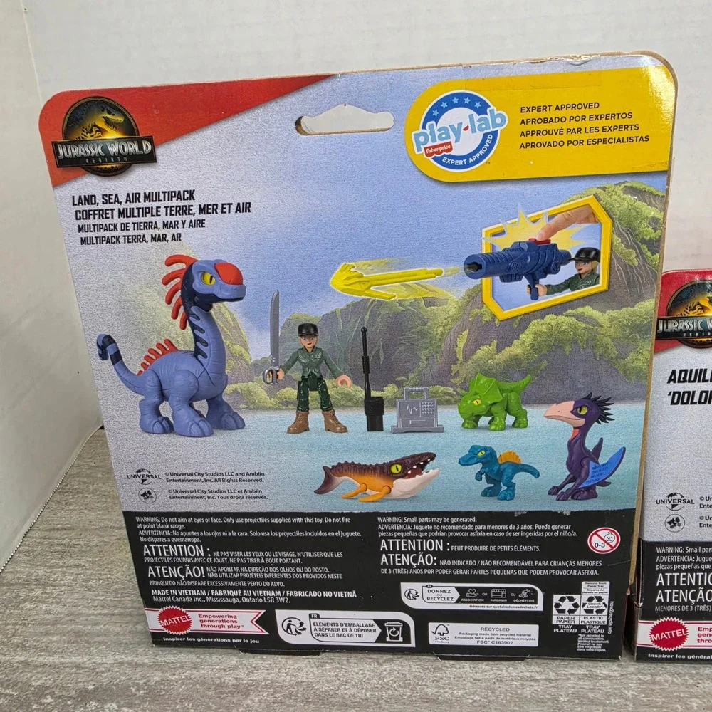 Imaginext Jurassic World Rebirth Land Sea Air Multipack & Aquilops Dolores Set